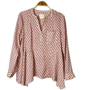 Anthropologie‎ Maeve Long Sleeve Printed Top Size 6